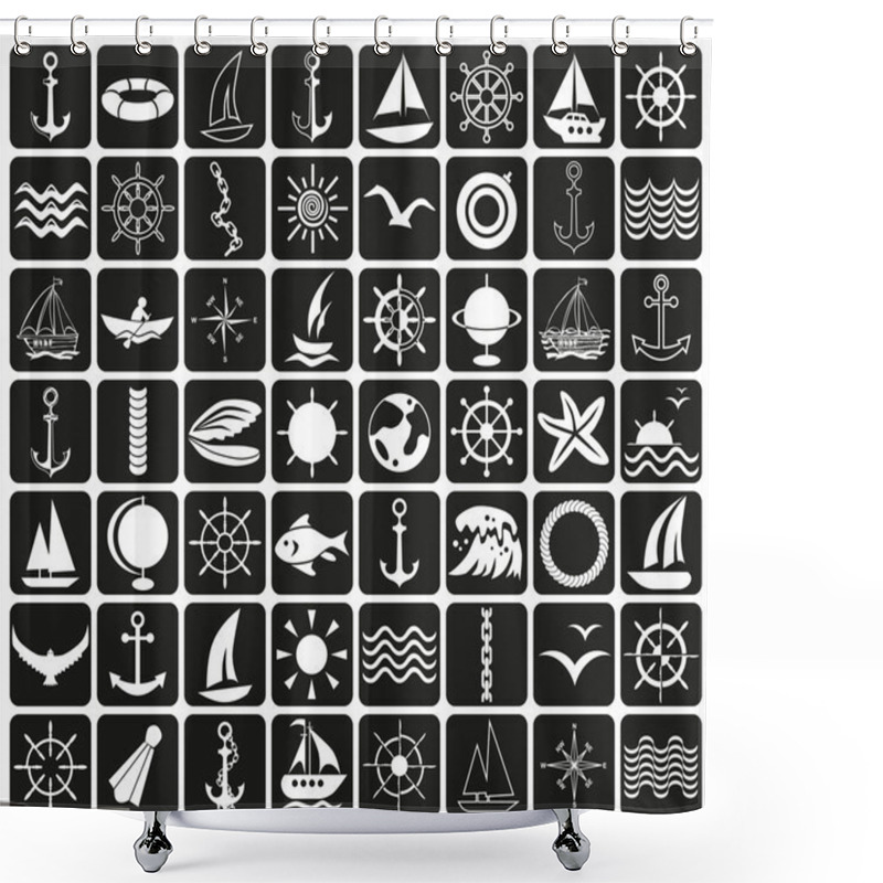 Personality  Sea Icons Shower Curtains