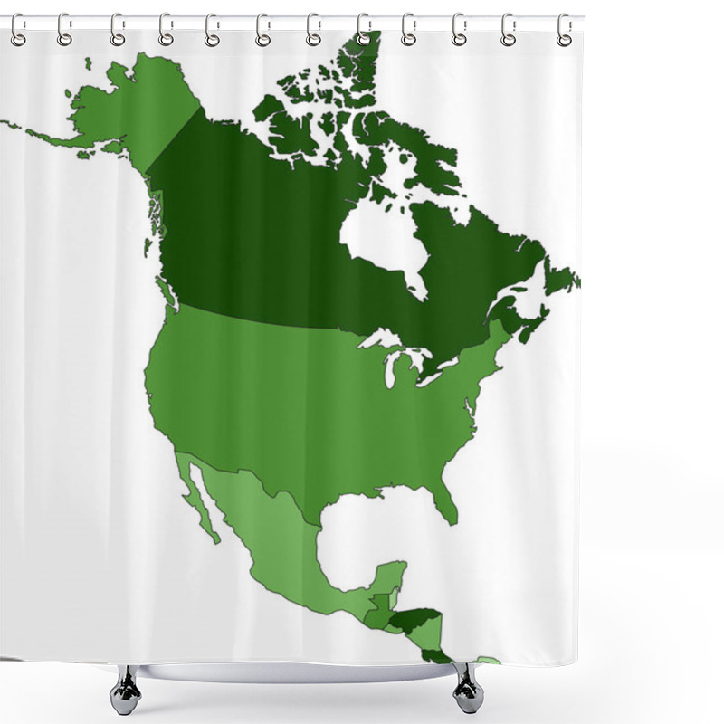 Personality  North America Political Map Shower Curtains