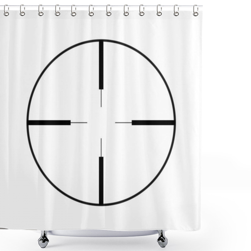 Personality  Sniper Rifle Aim Isolated On White. Crosshair Target Choose Destination Icon. Aim Shoot Focus Cursor. Bullseye Mark Targeting. Game Aiming Sight Dot Pointer. Vector Illustration Shower Curtains