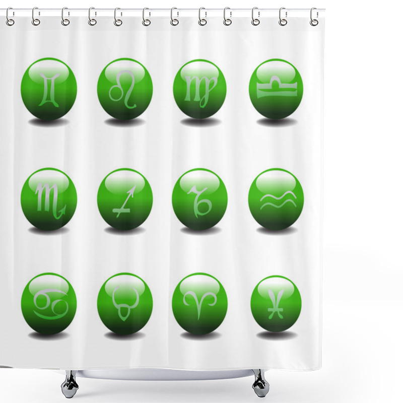 Personality  Horoscope Symbols Shower Curtains