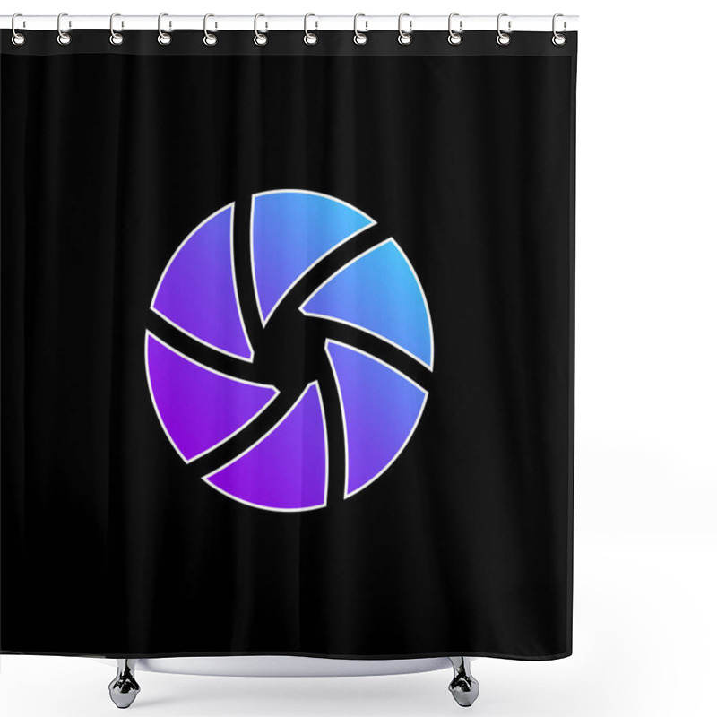 Personality  Aperture Blue Gradient Vector Icon Shower Curtains