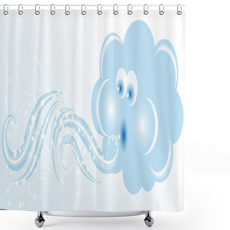 Personality  Blowing Cloud Shower Curtains