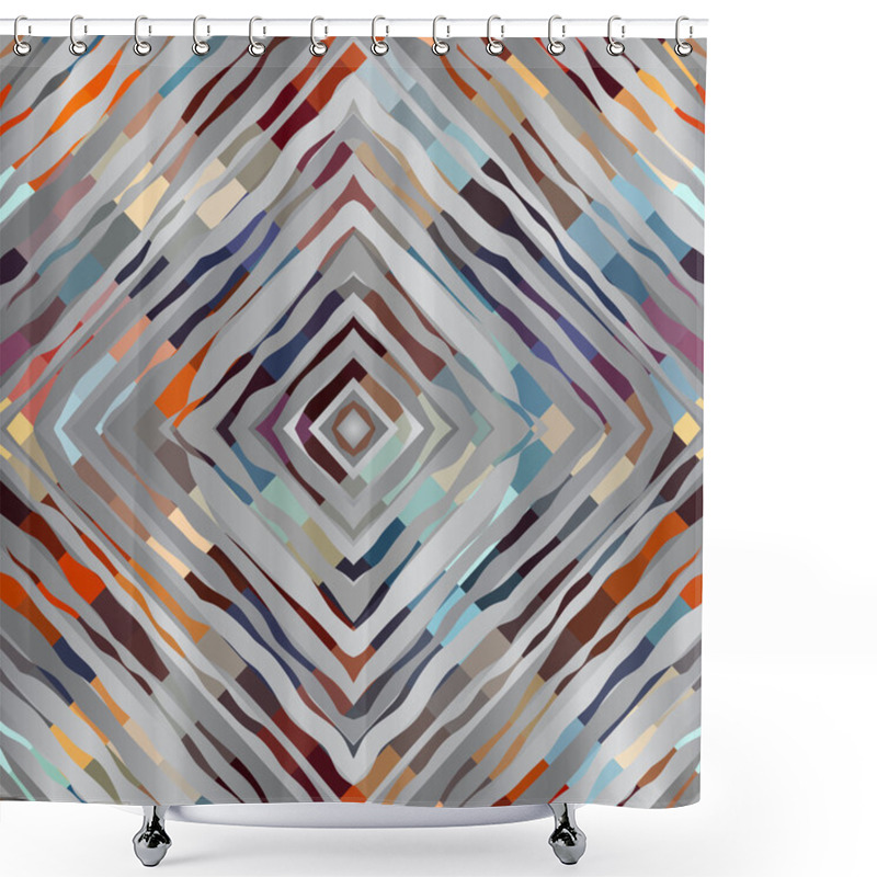 Personality  Abstract Symmetric Pattern On Gray Background. Shower Curtains