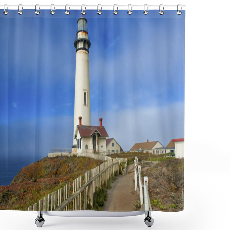 Personality  Lighthouse On The Big Sur Coast, California, USA Shower Curtains