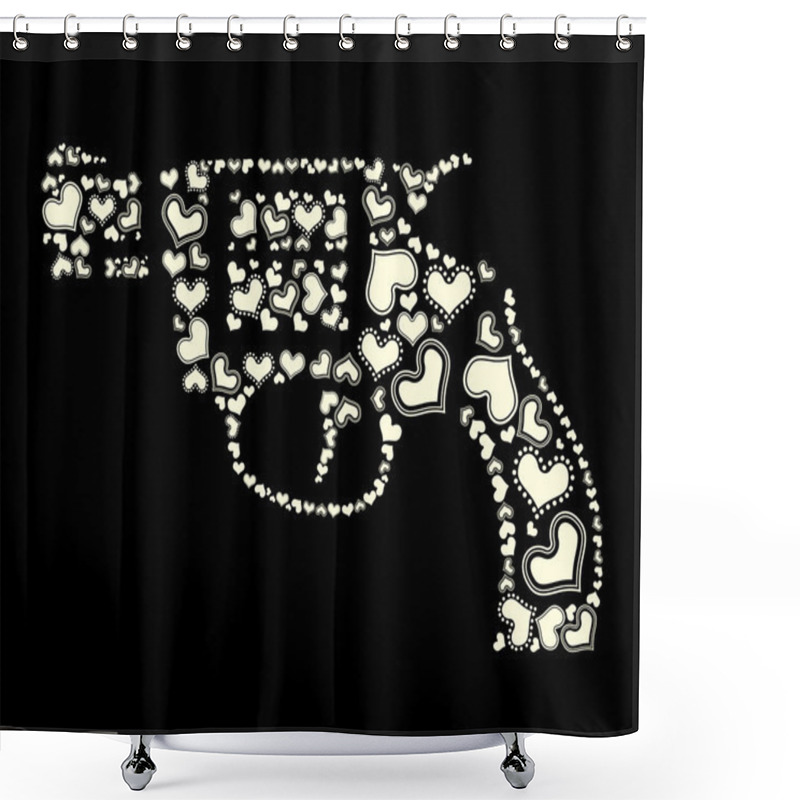 Personality  Valentine's Day Themed Design Element Shower Curtains