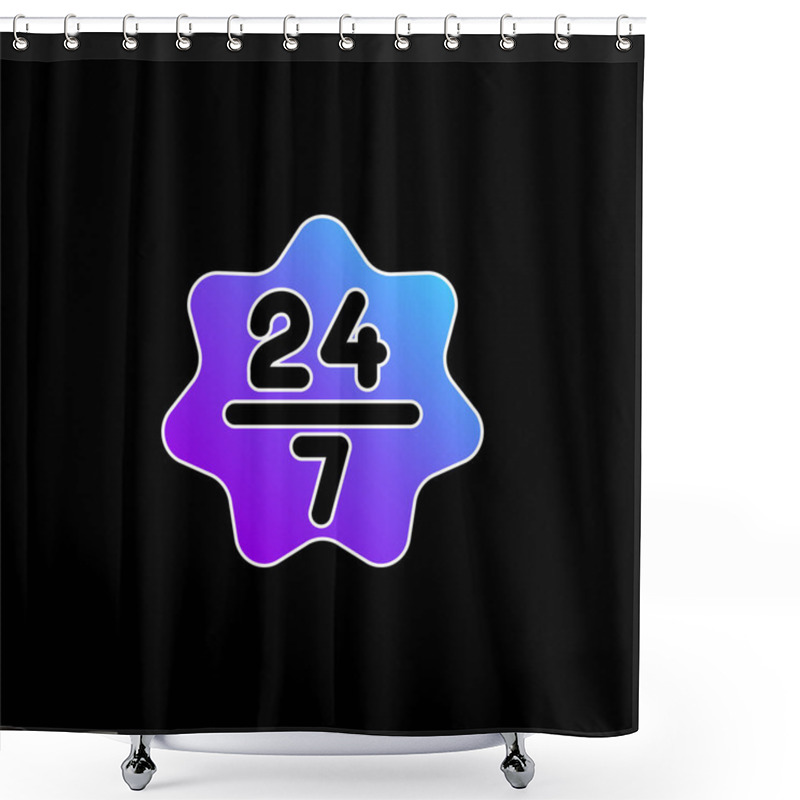 Personality  24/7 Blue Gradient Vector Icon Shower Curtains