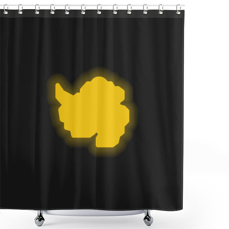 Personality  Antarctic Yellow Glowing Neon Icon Shower Curtains