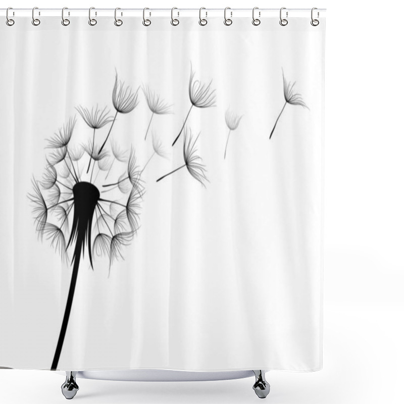 Personality  The Field Dandelion Flower Sketch. Shower Curtains