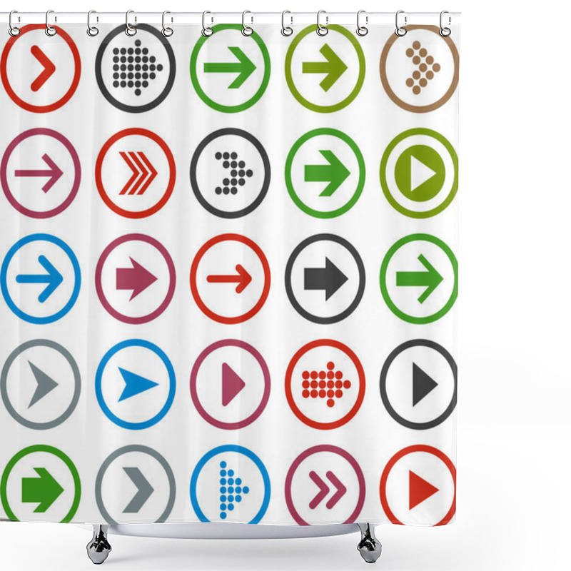 Personality  Flat Arrow Icons. Shower Curtains