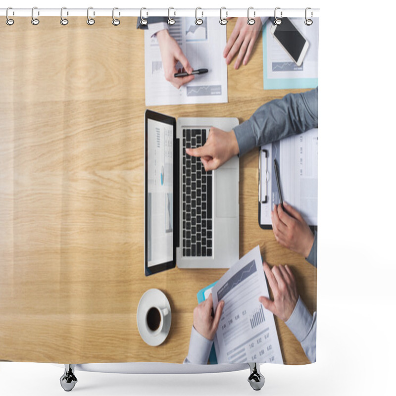 Personality  Business Team Hands At Work Shower Curtains