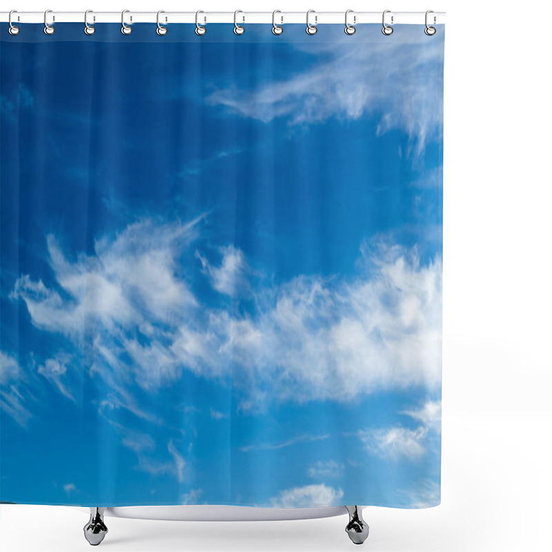 Personality  White Fluffy Clouds On A Blue Sky Shower Curtains