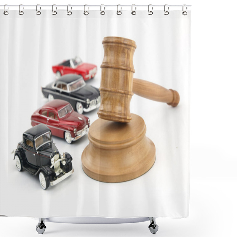 Personality  Gavel Auction And Cars Shower Curtains