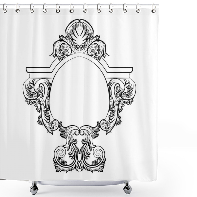 Personality  Baroque Rococo Exquisite Mirror Frame Decor Shower Curtains