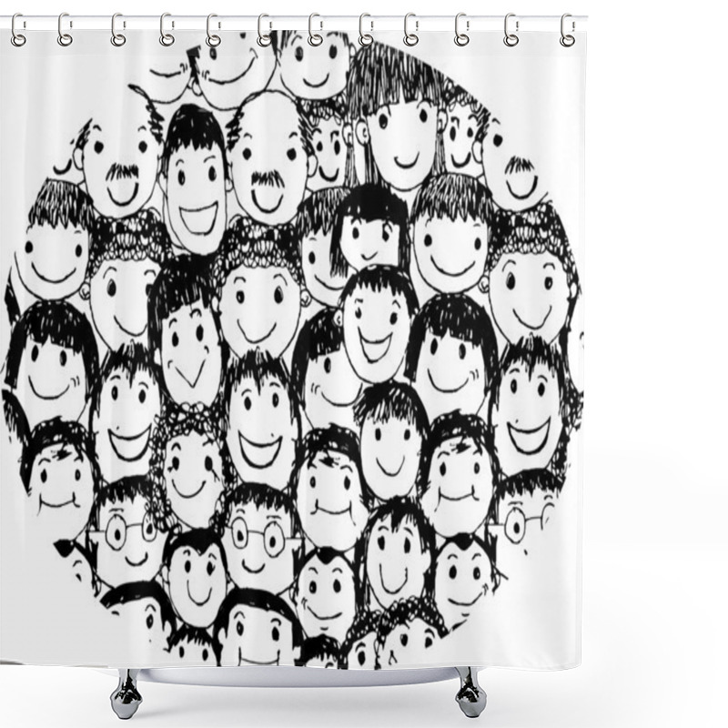 Personality  People Faces Cartoon Shower Curtains