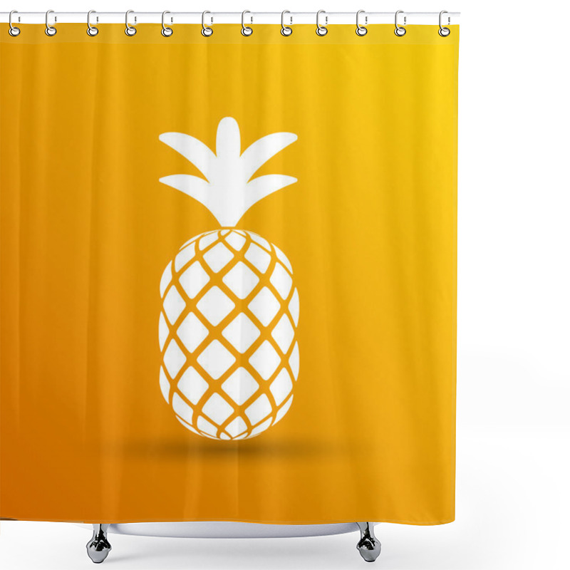 Personality  Pineapple Closeup Cartoon Sketch Hand Drawn Illustration Shower Curtains