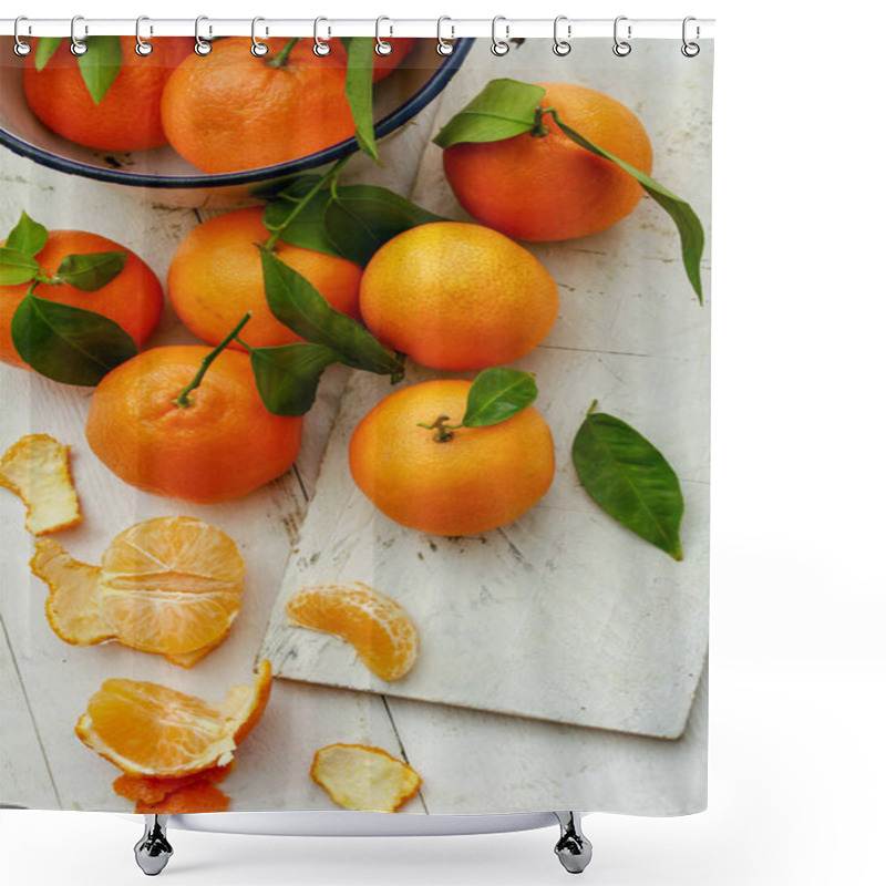 Personality  Clementine Orange Fruit On The Table Shower Curtains