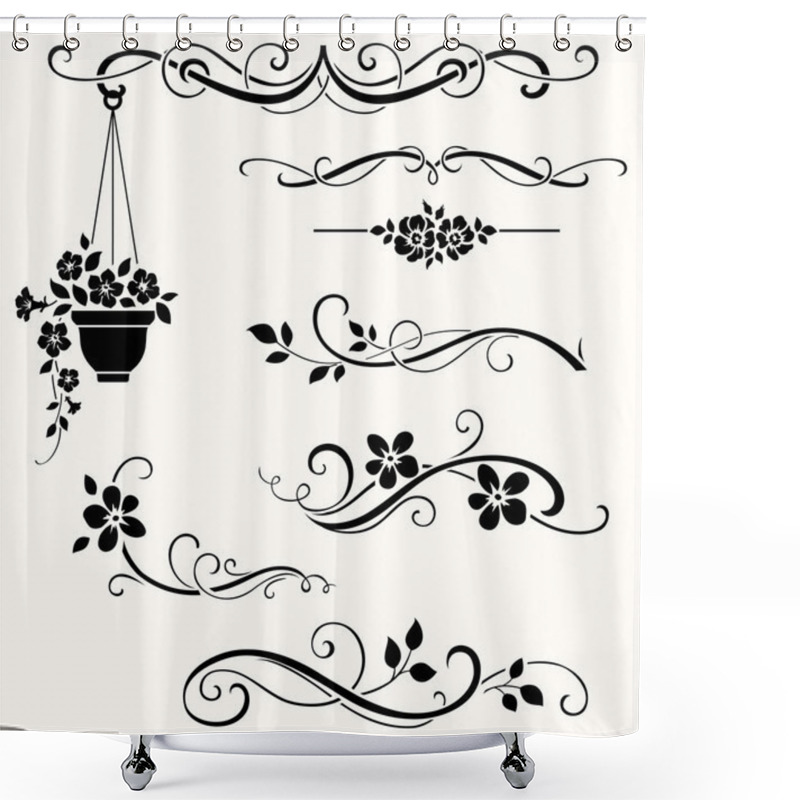 Personality  Floral Decoration Elements Shower Curtains