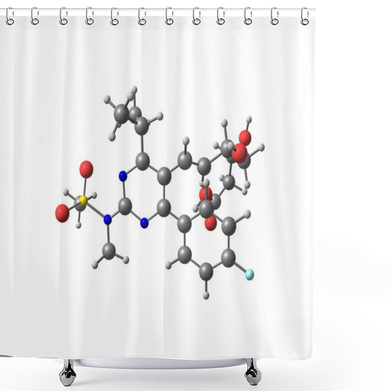 Personality  Rosuvastatin Molecule Isolated On White Shower Curtains