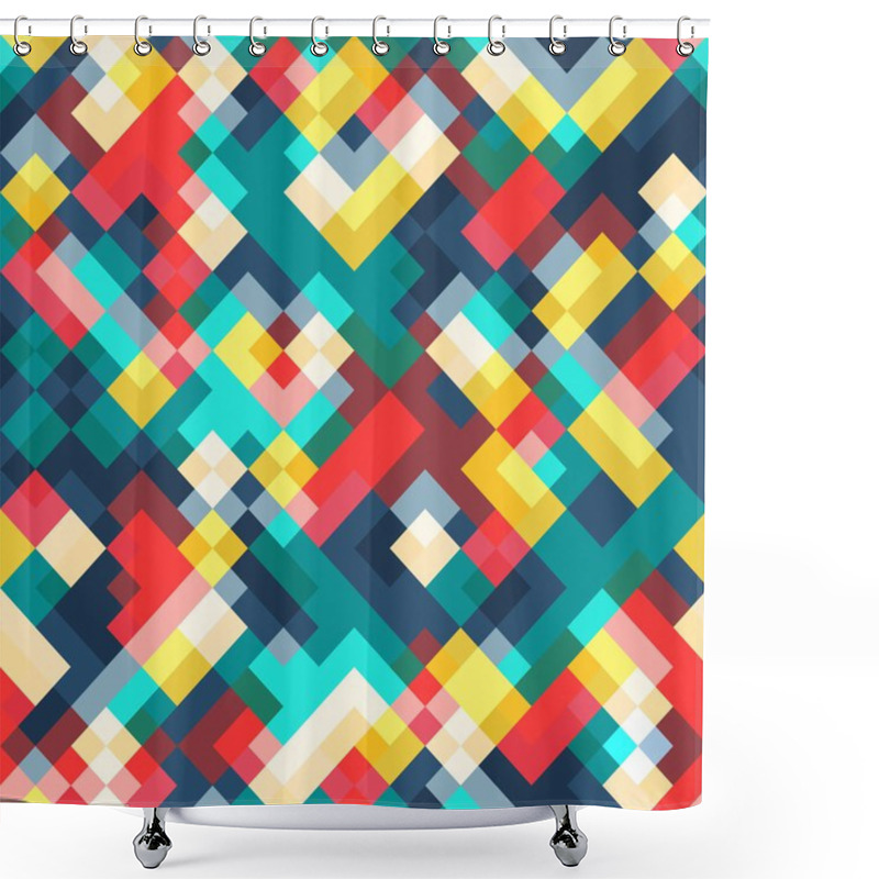 Personality  Diagonal Squares Background Shower Curtains