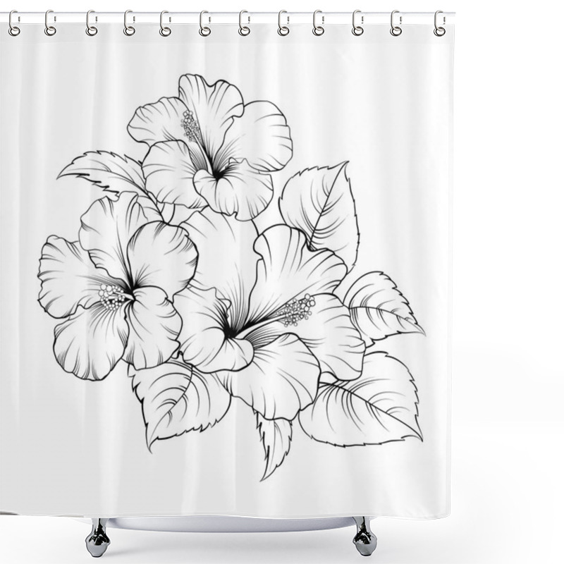 Personality  Flower Of Mallow. Shower Curtains