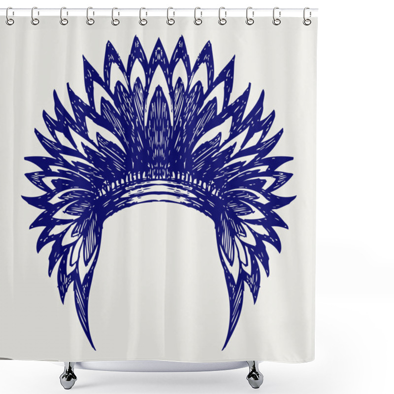 Personality  Native American Indian Headdress Shower Curtains