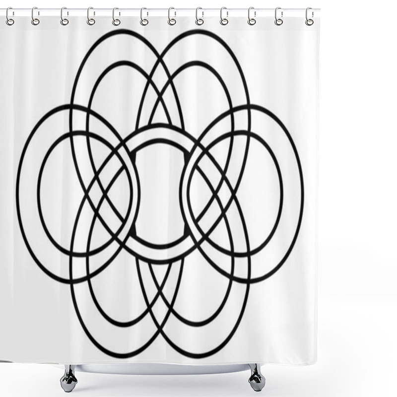 Personality  Intricate Intertwined Circles Design Shower Curtains