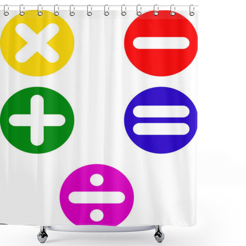 Personality  Mathematics Sign Collection, Minus Sign, Equals, Multiply, Divide Sign, Mathematical Symbol, Multiplication Shower Curtains