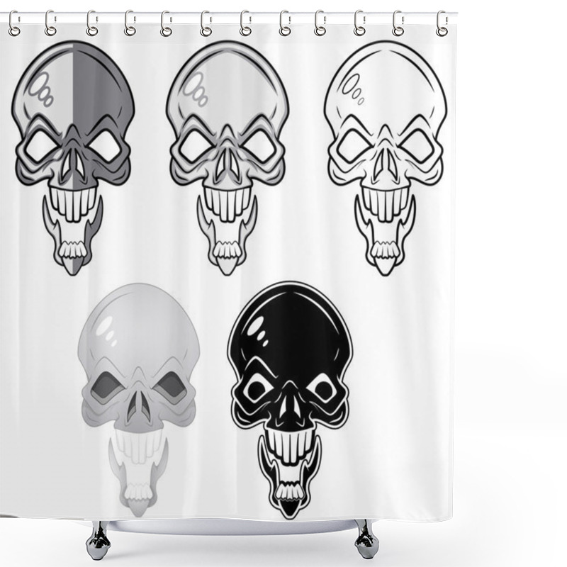 Personality  Skulls Vector Illustrations Shower Curtains