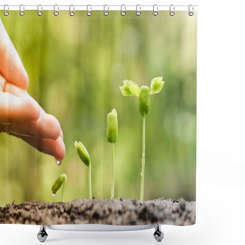 Personality  Watering Young Plants Shower Curtains