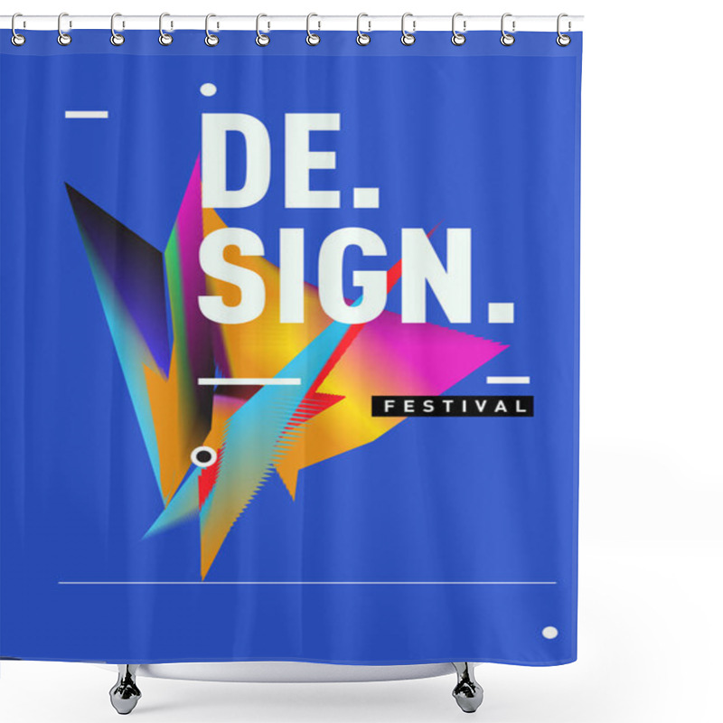 Personality  Vector Of Triangle Geometric 3d Forms. Abstract Modern Backgrounds For Design Festival Poster. Message Presentations Or Identity Layouts. Graphic Template And Ideas. Shower Curtains