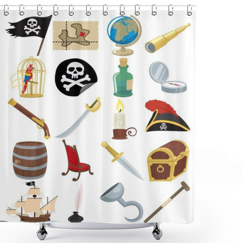 Personality  Pirate Icons Shower Curtains