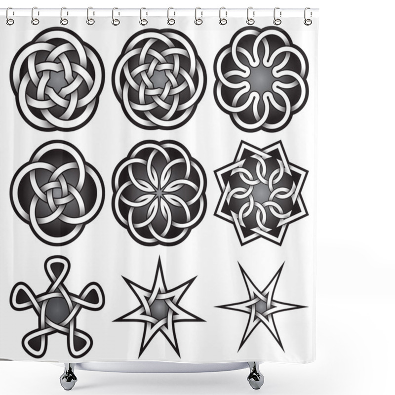 Personality  Set Of Logo Templates In Celtic Knots Style Shower Curtains