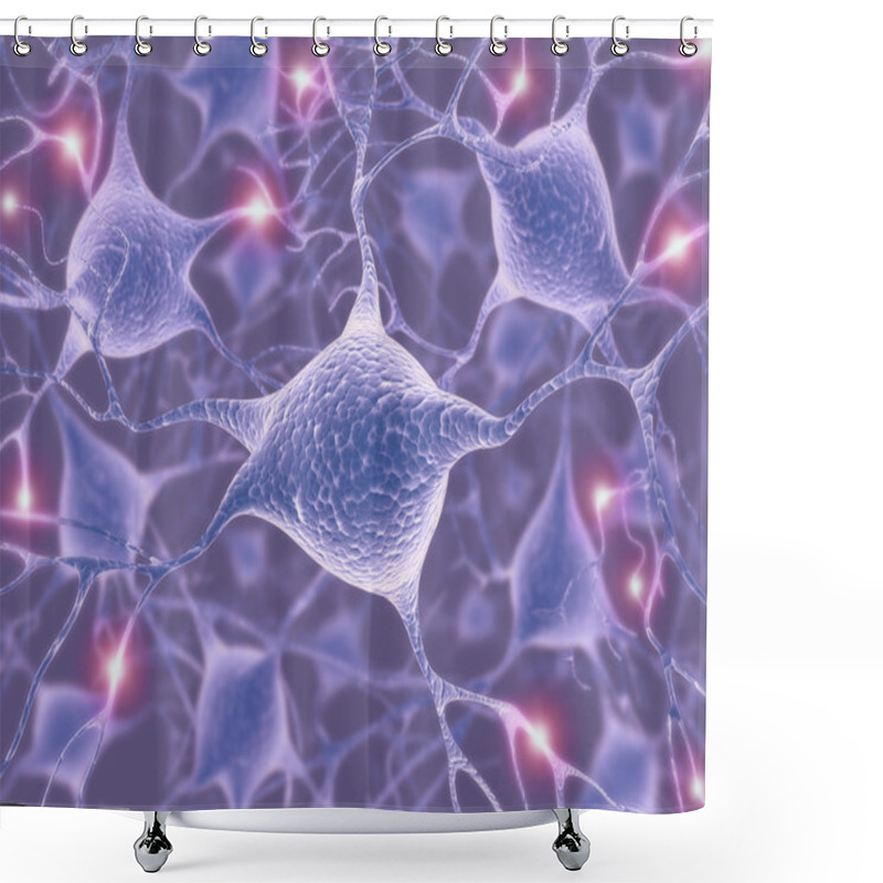 Personality  Brain With Nervous System And Neuron Shower Curtains