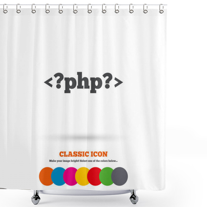 Personality  PHP,  Programming Language Icon. Shower Curtains