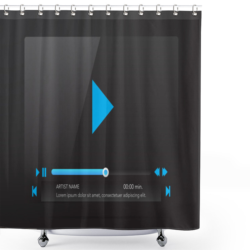 Personality  Vector Glossy Audio, Video Player Shower Curtains