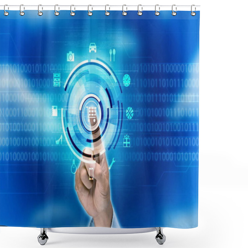 Personality  Internet Shopping Concept Shower Curtains