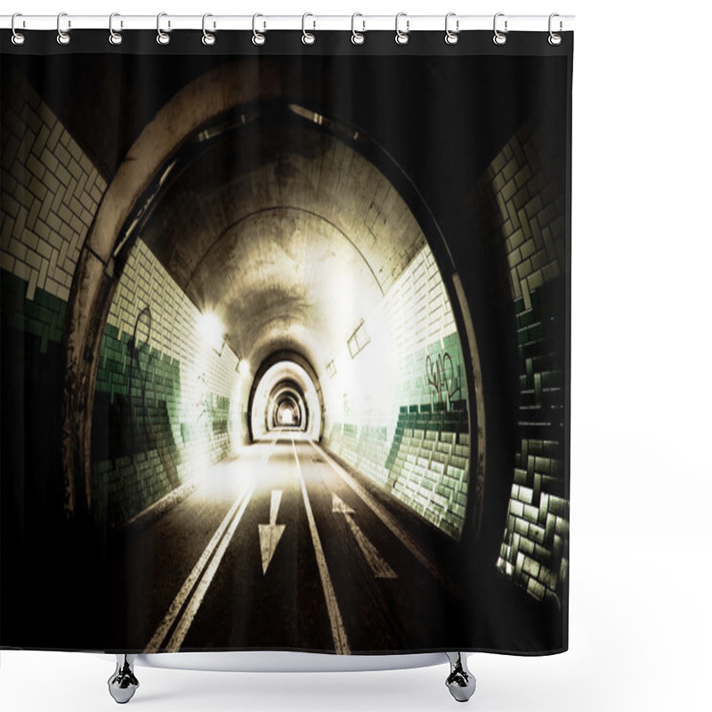 Personality  Tunnel By Night Shower Curtains