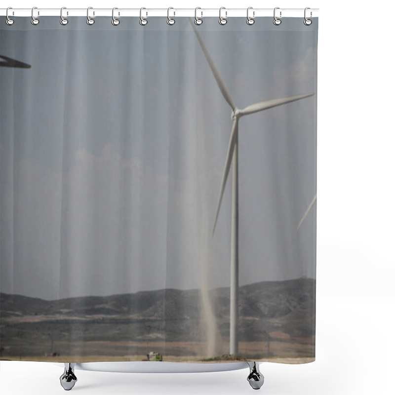 Personality  Windmills In The Countryside Shower Curtains