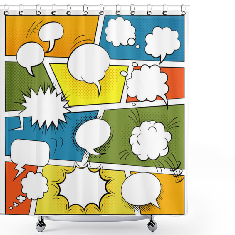 Personality   Blank Comic Bubbles Set Shower Curtains