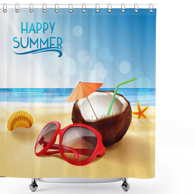 Personality  Summer Beach Relax Shower Curtains