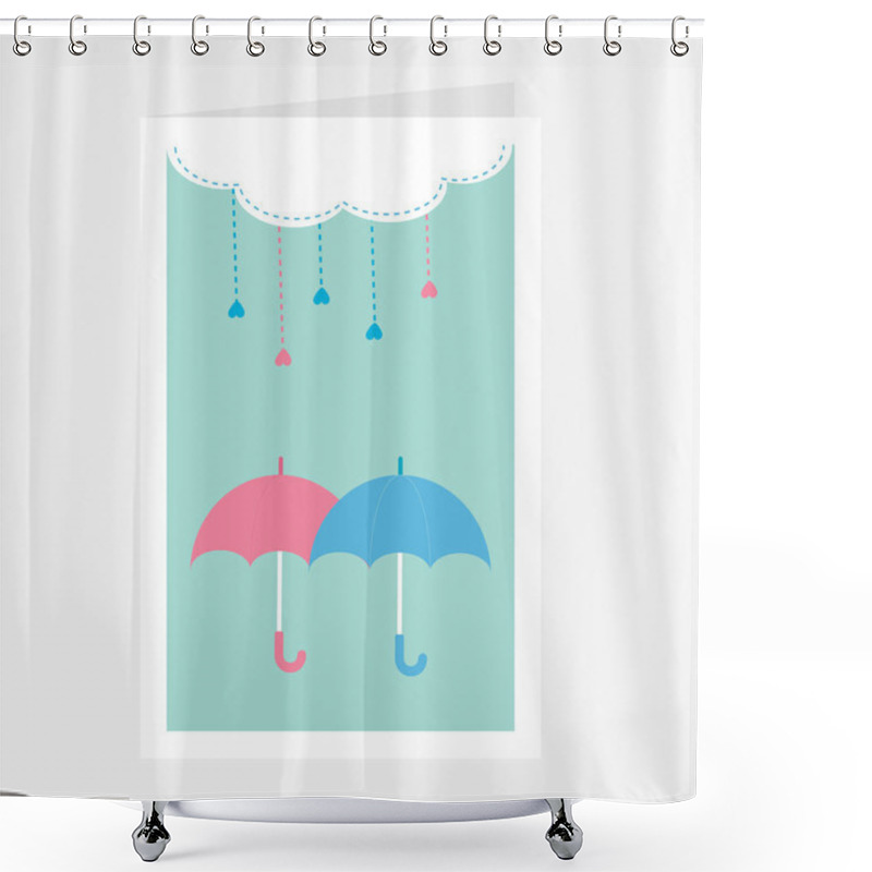 Personality  Cloud With Hanging Hearts  Shower Curtains