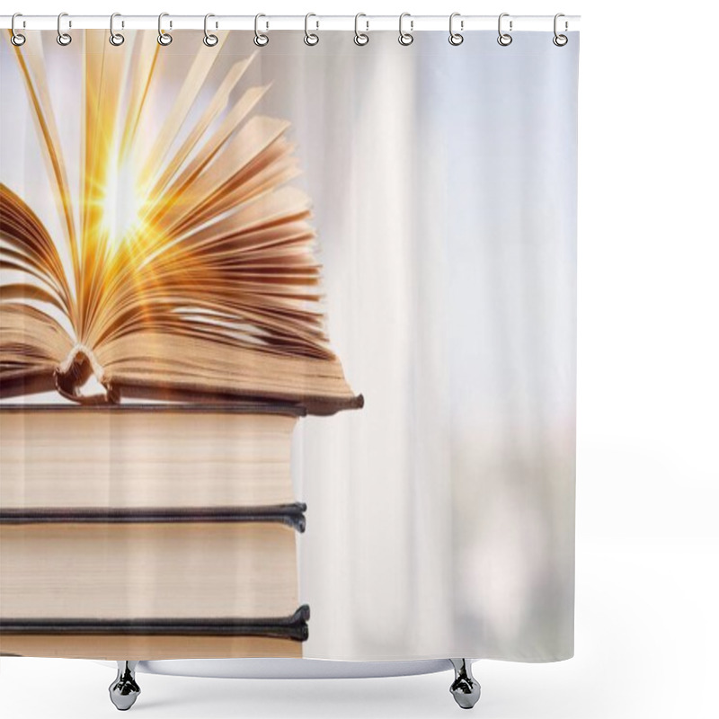 Personality  Stack Of Books, Education And Learning Background Shower Curtains