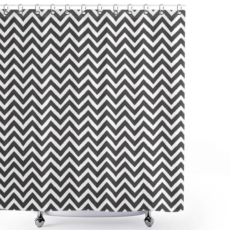 Personality  Geometric Chevron Seamless Pattern. Hand Drawn Texture Shower Curtains