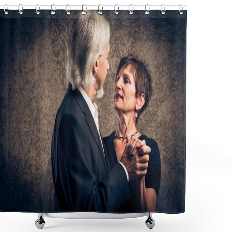 Personality  Senior Married Couple Dancing Shower Curtains