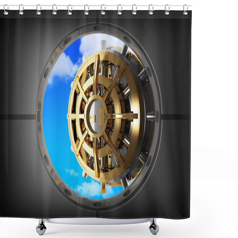 Personality  Vault Bank Door And Sky Shower Curtains