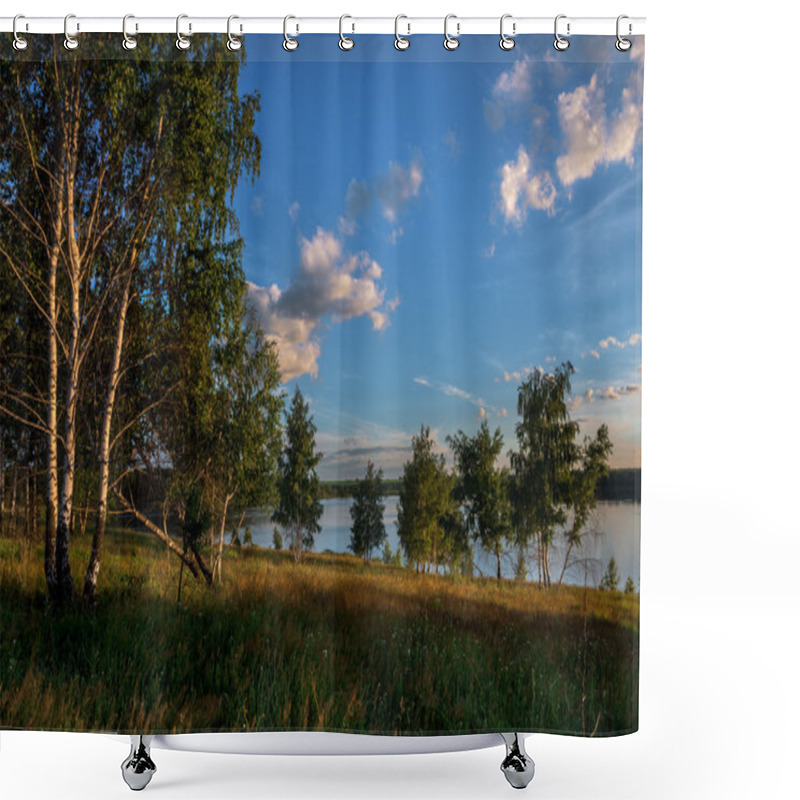 Personality  The Hills With Green Grass Shower Curtains