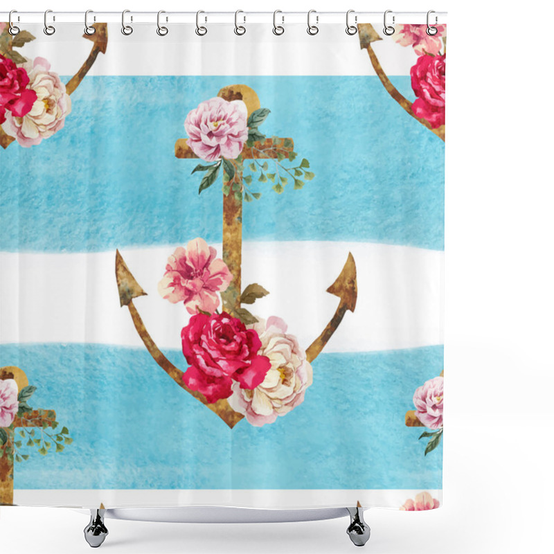 Personality  Nice Anchor Pattern Shower Curtains