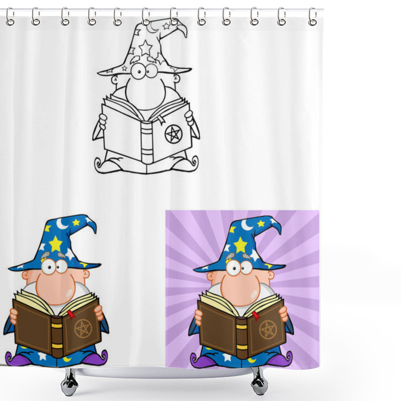 Personality  Wizard Cartoon Characters. Collection 5 Shower Curtains