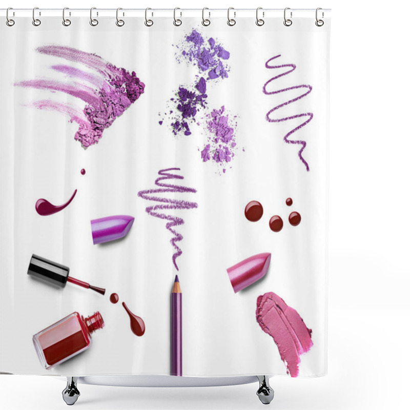 Personality  Make Up Beauty Lipstick Nail Polish Liquid Powder Mascara Pencil Shower Curtains