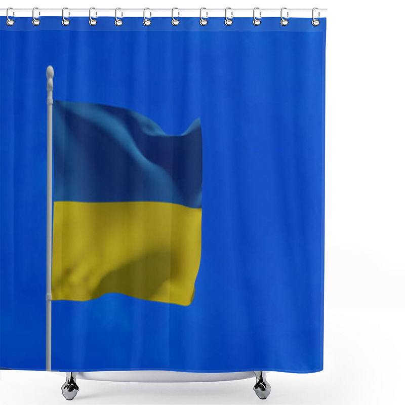 Personality  Ukraine National Flag, Waving In The Wind. 3d Rendering, CGI Shower Curtains